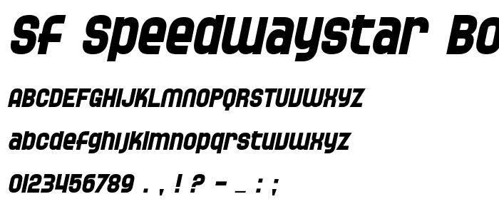 SF Speedwaystar Bold Oblique font